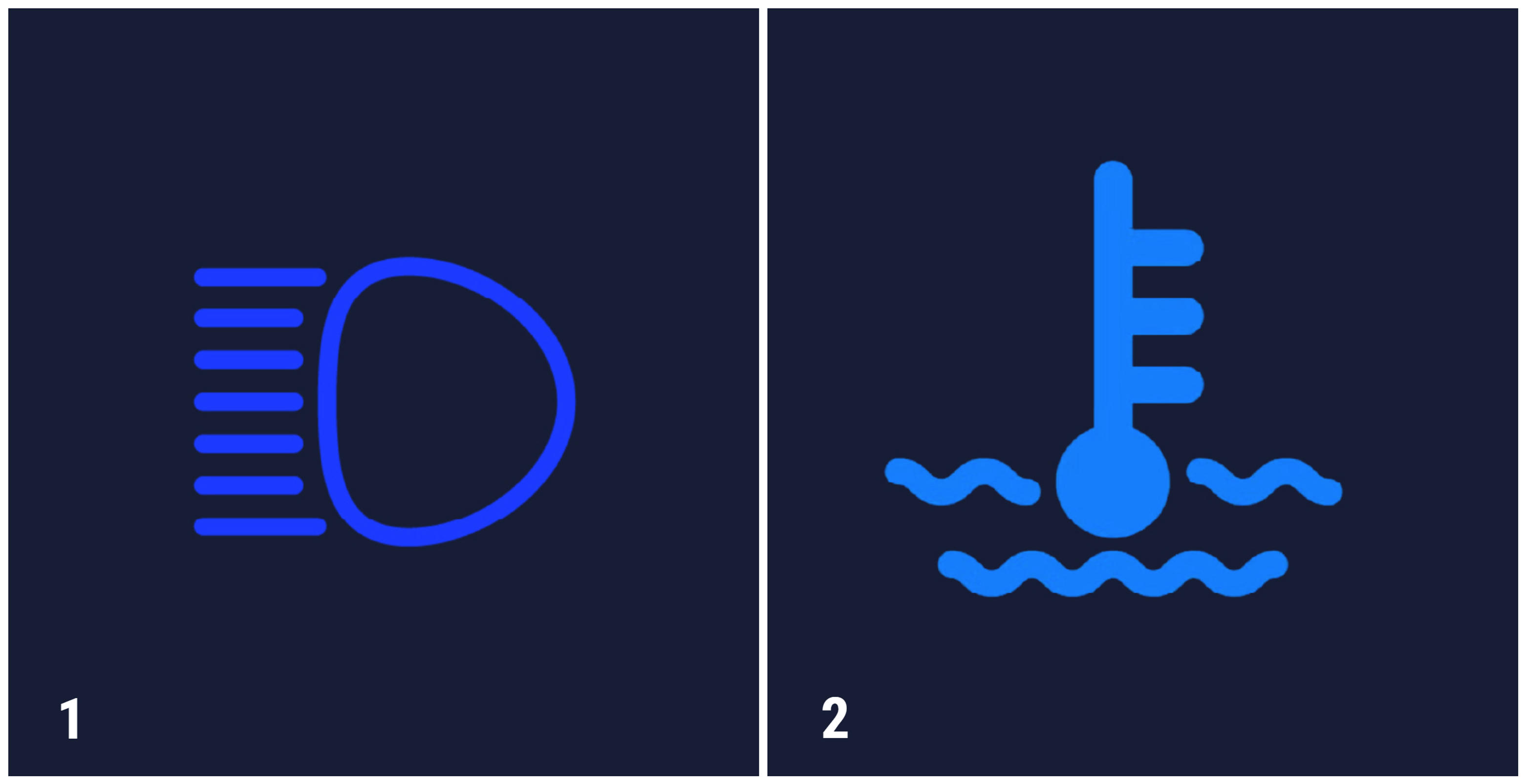 blue dashboard lights